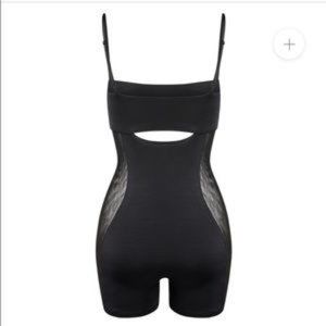 LEAU WOMEN'S ISLA ILLUSION MESH ROMPER BLACK SIZE SMALL